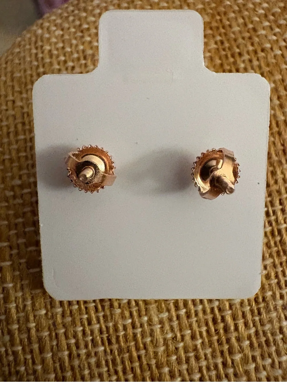 Kate Spade, 3 Aminnah and Rose Gold/Sterling Oval Moissanite Screwback Earrings - Picture 6 of 6